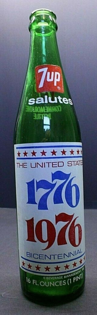 7up Commemorative Vintage Glass Bottle - Liberty Bell 1776 – 1976 Bicentennial