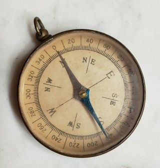 Vintage 1930 Japanese Brass Copper Miniature Compass Made Japan 2