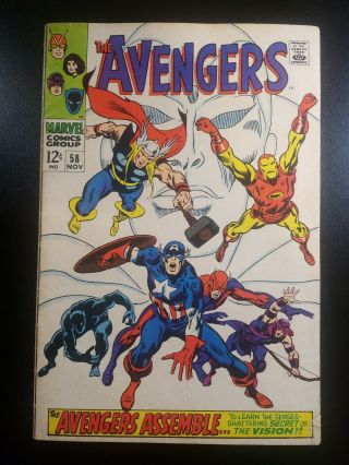 Avengers 58 Second Appearance Origin Of Vision John Buscema Roy Thomas 1968
