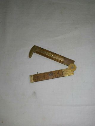 Vintage 6 " Stanley No 36 Boxwood Brass /wood Folding Caliper Rule