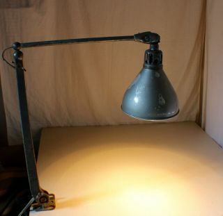 Vintage Industrial Mounted Desk Shop Lamp Steam Punk Sputnik C.  1950 