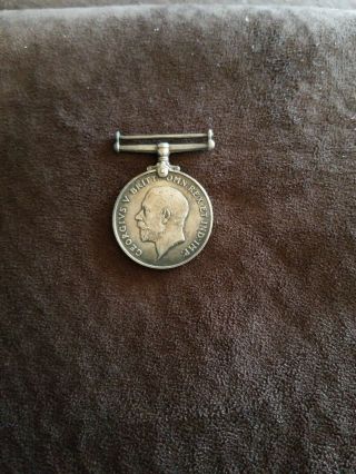 Wwi Sterling Silver British War Medal Georgivs V Britt.  Omn Rex Et Ind Imp