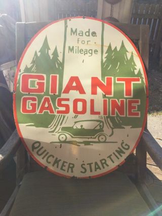 Giant Gasoline Double Sided Porcelain Sign 2