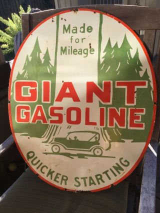 Giant Gasoline Double Sided Porcelain Sign 3