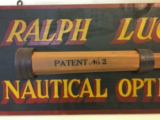 Vintage Ralph Lucas Nautical Optician Wood Painted Sign Boat Ship Maritime 23x11 2