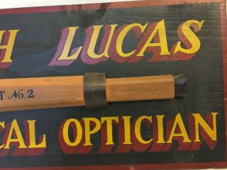 Vintage Ralph Lucas Nautical Optician Wood Painted Sign Boat Ship Maritime 23x11 3