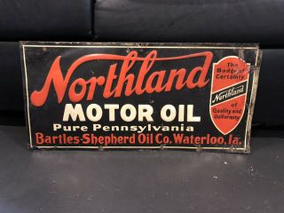 Northland Bartles Shepherd Motor Oil Company Tin Tacker Sign
