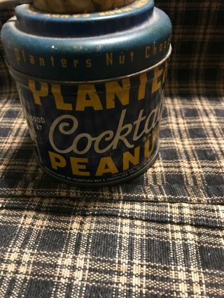 Planters Cocktail Peanuts Tin With Nut Chopper Lid