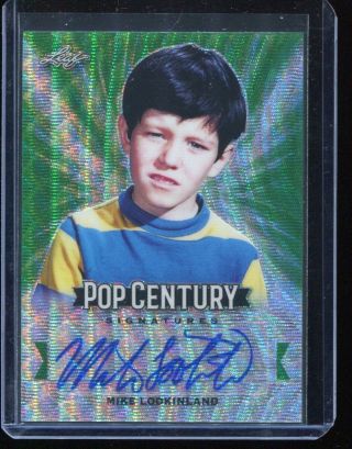 2019 Leaf Pop Century Mike Lookinland Base Green Wave Prismatic Auto Ed 3/5
