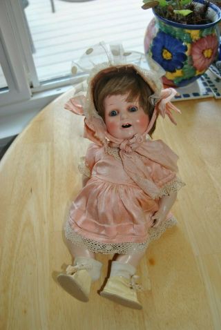 Antique Heubach Koppelsdorf 300/08 Bisque Head Doll Compo Body Character Baby