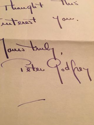 Peter Godfrey Autograph,  ALS 1943,  Actor& Dir.  “Dr Jekyl & Mr Hyde” 2