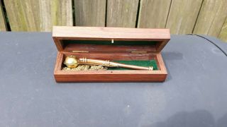 Brass & Copper Ships Whistle With Wood Box Boatswain Pipe
