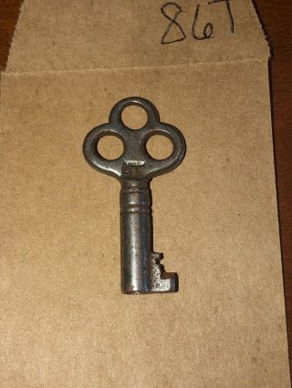 Rare Antique Steamer Trunk Key Yale & Towne AT Barrel Key Footlocker Chest 86T 3