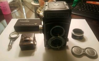 Vtg F&h Rollei Rolleicord Camera Dbp Dbgm 1:3.  5 75mm Lens Shutter Fires Germany