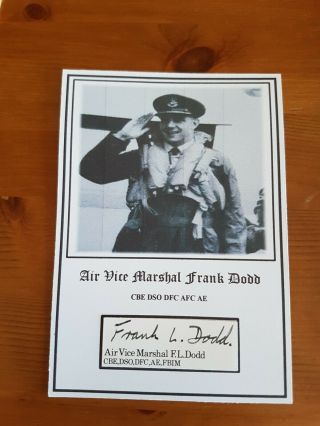 Wwii Raf Mosquito / Beaufighter Pilot Avm Frank Dodd Cbe Dso Dfc Afc Signed