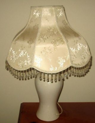 Vintage Victorian Lamp Shade With Beaded Tassels In Good Shape