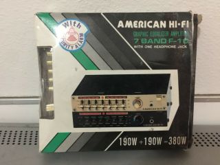 Vintage American Hi - Fi Graphic Equalizer Amplifier 7band F - 16 380 Watts Open Box