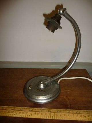 Vintage Art Deco Period Desk Lamp.  Chrome 1930s Era Desk Lamp With Toggle Switch