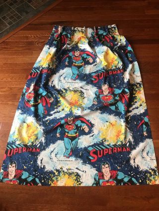 Vintage 1978 Dc Comics Superman Curtain Panel Superhero Bedroom Drapes (only 1)