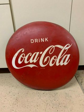 Vintage Metal Coca - Cola 24 - Inch Button Sign
