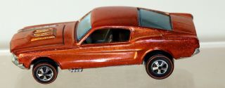 Dte 1968 Hot Wheels Redline 6206 Metallic Orange Custom Mustang W/blk Int Hk