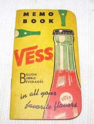 Vintage - - Vess Soda Pop - - Advertising Memo Book - - 1955