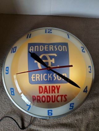 1950s Anderson Erickson Dairy Products Advertising Double Bubble Clock