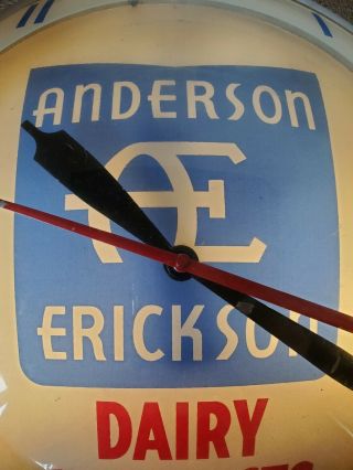 1950s Anderson Erickson Dairy Products Advertising Double Bubble Clock 2