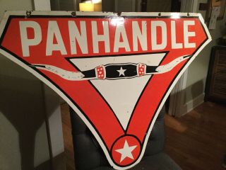 Vintage Panhandle Gasoline Double Sided Sign