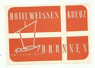 Hotel Weisses Kreuz Luggage Label (brunnen)