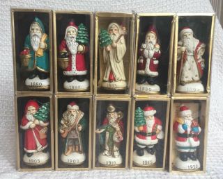 Vintage Christmas Eve Inc Memories Of Santa Ornaments Set Of 10 Made In Korea