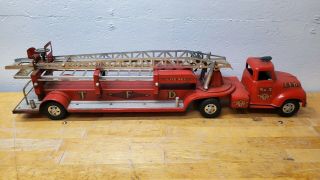Vintage 1956 Tonka Toys No.  5 Aerial Ladder Tfd Fire Engine Truck Toy