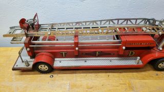 VINTAGE 1956 TONKA TOYS NO.  5 AERIAL LADDER TFD FIRE ENGINE TRUCK TOY 3