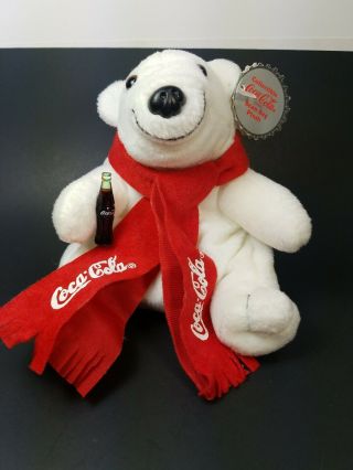 Vintage Coca Cola Polar Bear Bean Bag Plush 7 " 1998 With Tags Stuffed Animal
