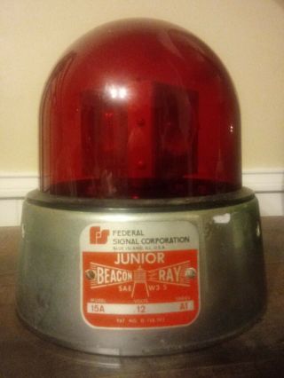 Vintage Federal Signal Corp.  Junior Beacon Ray Model 15a Red 12 Volt.