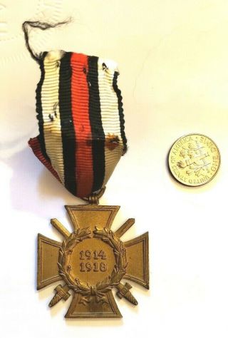 Rare Ww1 German Cross Of Honor Brought Home By Us Veteran 1914 - 1918