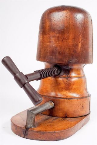 Vintage - C1920 Wooden Adjustable Milliners Hat Block Or Stretcher