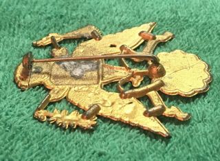 WWI US Army Officers Eagle Cap Badge Insignia Long Shield Early Pin Back Type 3