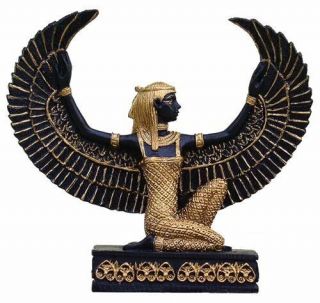 3 " Egyptian Winged Isis Kneeling Maat Sculpture Ancient Egypt God Statue Small