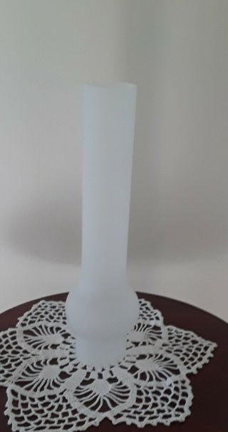 Vintage Frosted Glass Chimney For Oil Lamp,  Base 2 " 1 - 53mm / 26 Cm Tall