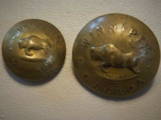 Two Wwi Canadian Army Buttons 27th Battalion Cef Large & Small Size