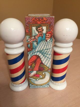 2 - Vintage Avon Barber Shop Pole Decanters Wild Country & Hair/scalp Conditioner