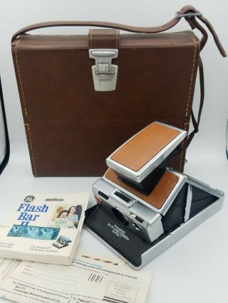Vintage Polaroid Sx - 70 Land Camera Alpha 1 Leather Case Papers 70s Flash Bulbs