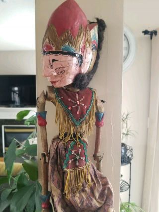 21 " Vintage Wayang Golek Java Indonesia Rama Stick Rod Puppet Marionette - Rare