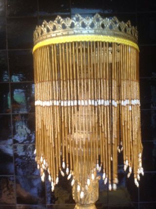 1920s Beaded Lampshade With Beads