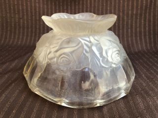 Vintage Art Deco Embossed Frosty/clear Glass Lamp Shade Globe 51