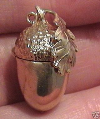 14k Gold Vintage Large Acorn Charm Opens To Squirrel