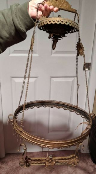Vintage Brass Hanging Lamp Parts
