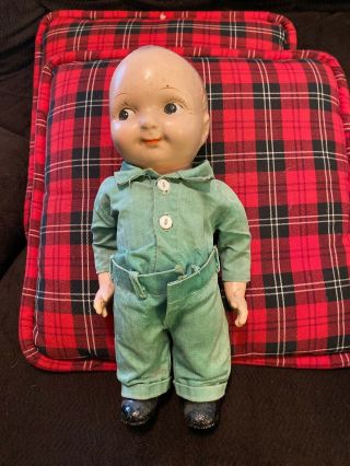 Rare Early Composition Buddy Lee Doll Sanforized Military Uniform 12 1/2” Great