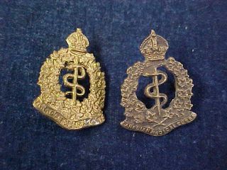 Orig Ww1 Collar Badges " Canadian Medical Corps "